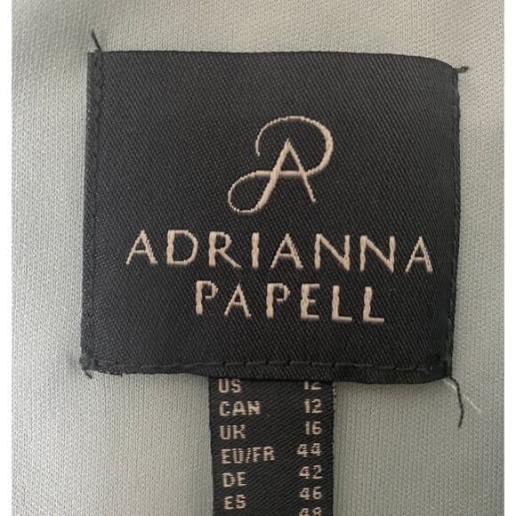 ADRIANNA PAPELL DRESS 12 GREEN MOTHER OF BRIDE GOWN FALL WEDDING GUEST FORMAL - Picture 5 of 16